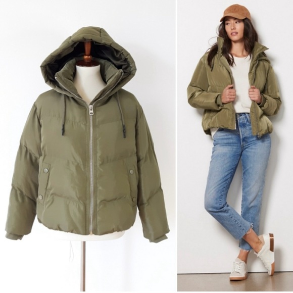 Jakke - Poppy recycled puffer jacket. Khaki green